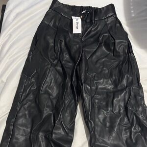 Black Faux Leather Pants